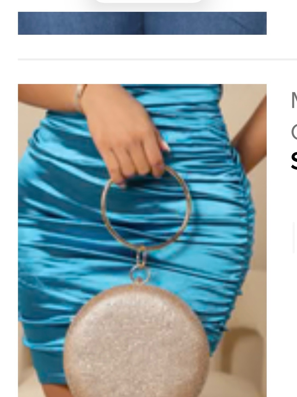 Elegant Gold Glitter Round Wristlet Bag - Women